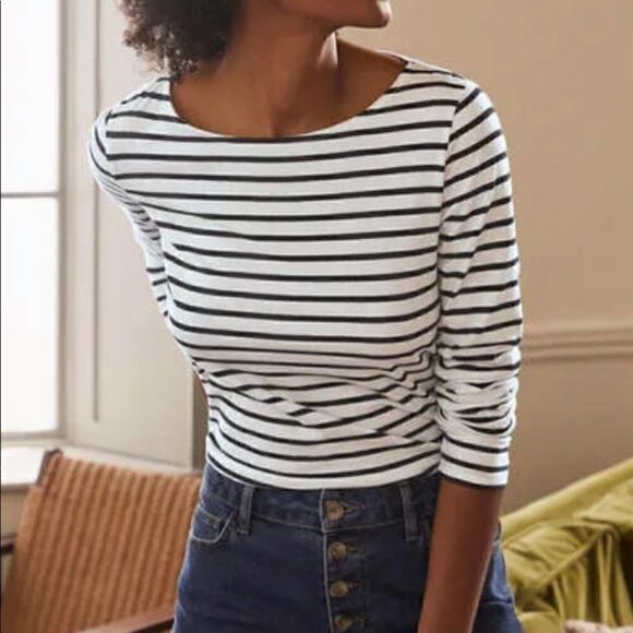 Boden Long Sleeve Breton Top - Picture 4 of 9